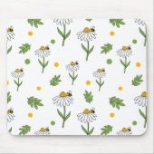 Süße Daisy- und Bienen-Nahtlos-Muster Mousepad (Vorne)