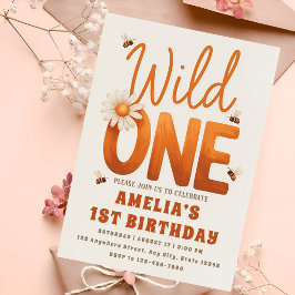 Süße Daisy Wild One 1. Geburtstagsfeier Foto  Einladung