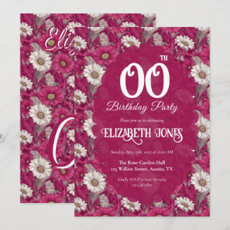 Süße Daisy zum 60. Geburtstag Geschenk PInk Einladung