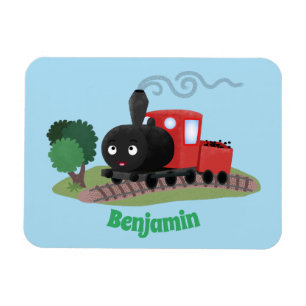 Süße Dampflokomotiven-Cartoon-Illustration Magnet