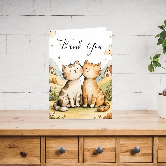 Süße Danke-Katze Feiertagskarte
