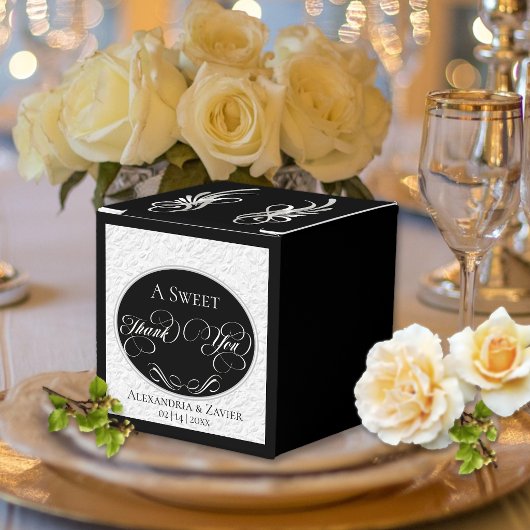 Süße Danke - Schwarz/Silber Geschenkschachtel