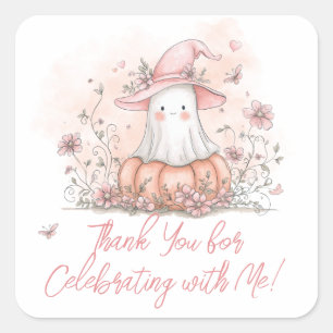 Süße Danke zum Geburtstag eines Geistes Quadratischer Aufkleber