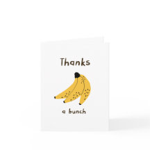 Süße Dankeskarte mit einem Bündel Bananen