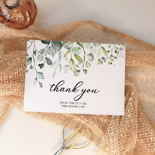 Süße Danksagungskarte zur Bridal Shower mit Grünpf Dankeskarte