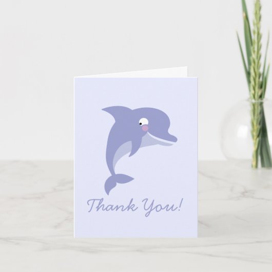 Süße Delfin-Kinder-Dankeschön-Grußkarten (Vorderseite)