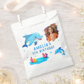 Süße Delfin Meerestiere Foto Geburtstagsfeier Geschenktütchen (Ausgeschnitten)