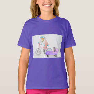 Süsse der Guinea Pig Fahrrad fahren mit einem Freu T-Shirt