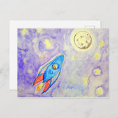Süsse der Guinea Rocketing zum Mond Postkarte (Vorne/Hinten)