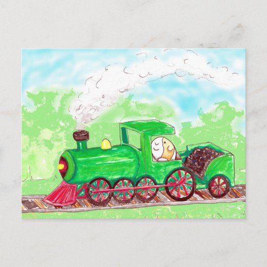 Süsse der Guinea Schweinefleisch Führen eines Zuge Postkarte (Vorderseite)