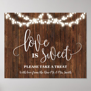 Süße Dessert-Tisch-Sign für westliche Hochzeiten Poster