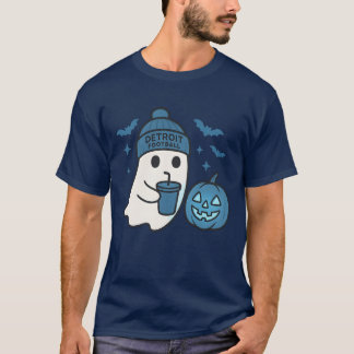 Süße Detroit Football Geister Halloween T-Shirt