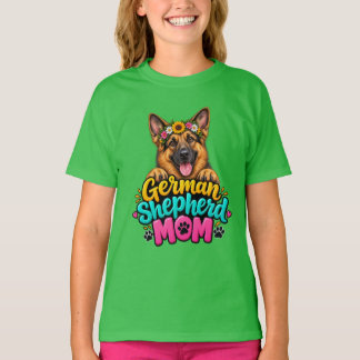 Süße Deutsche Schäferhund-Mama Blumenkrone - GSD H T-Shirt