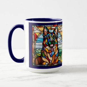 Süße Deutsche Schäferhund-Regenbogen-Tasse Tasse