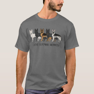 Süße deutsche Schäferhunde Ich liebe deutsche Schä T-Shirt