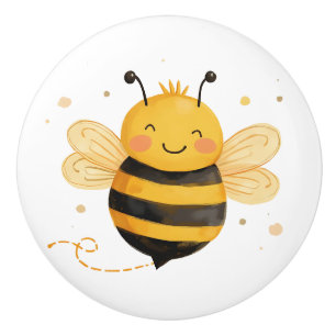 Süße dicke Hummel "Bee Happy"  Keramikknauf