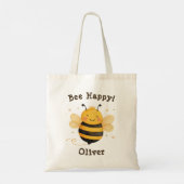 Süße dicke Hummel "Bee Happy" Tragetasche (Rückseite)