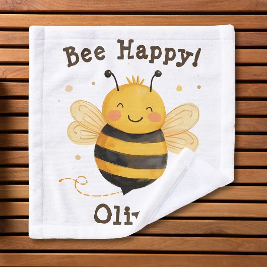 Süße dicke Hummel "Bee Happy" Waschlappen
