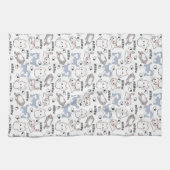 Süße dicke Kätzchen und Meow-Herzen Geschirrtuch (Horizontal)