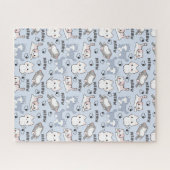 Süße dicke Kätzchen und Meow-Herzen Puzzle (Horizontal)