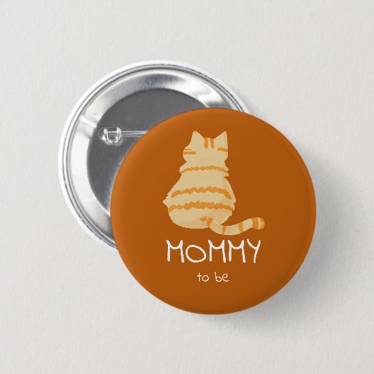 Süße dicke orange Katze Baby Shower werdende Mutte Button (Vorne & Hinten)