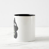 Süße dicke schwarze Katze Kaffeetasse (Mittel)