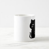 Süße dicke schwarze Katze Kaffeetasse (Mittel)