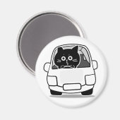 Süße dicke schwarze Katzenaufkleber Magnet (Vorderseite/Rückseite)
