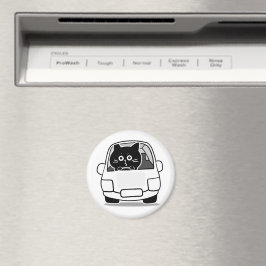 Süße dicke schwarze Katzenaufkleber Magnet