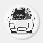 Süße dicke schwarze Katzenaufkleber Magnet (Vorne)