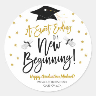 Süße, die einem neuen Anfänger-Aufkleber enden Runder Aufkleber