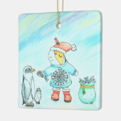 Süsse die Guinea Schweinchen geben Weihnachtsgesch Keramikornament (Links)