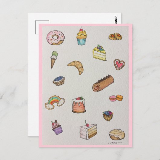 Süße Dinge Postkarte (Vorne/Hinten)