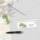 Süße Dino-Baby-Junge-Shower-Rücksendeadresse 