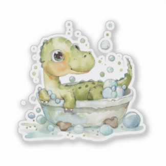 Süße Dino-Badezeit Aufkleber