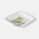 Süße Dino-Badezeit Pappteller (Gewinkelt)