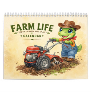 Süße Dino-Farm Leben - Farm Chore Art Kalender