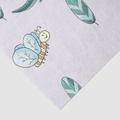 Süße Dino-Freunde – Mintgrüne Gewebe Seidenpapier (Detail)
