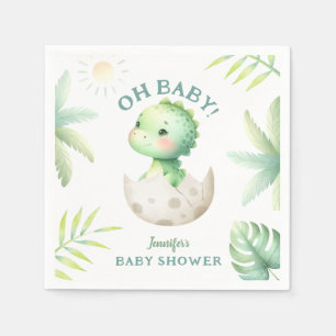 Süße Dino-Tropen-Dinosaurier-Baby-Party Serviette