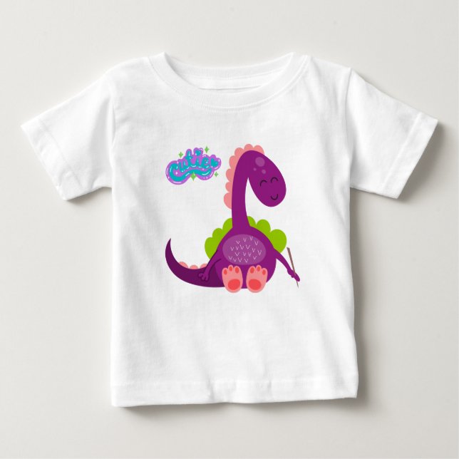 Süsse Dinosaur Baby T - Shirt (Vorderseite)