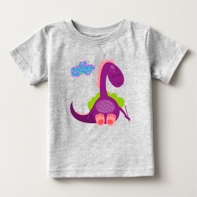 Süsse Dinosaur Baby T - Shirt (Vorderseite)