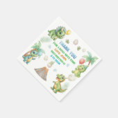 Süße Dinosaurier 3. Geburtstags-Party Servietten | (Ecke)