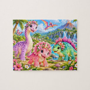 Süße Dinosaurier-Abenteuer Puzzle