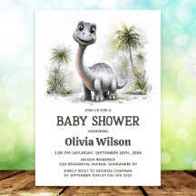 Süße Dinosaurier-Baby-Shower-Einladung