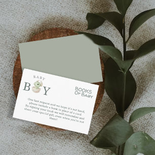 Süße Dinosaurier-Bücher für Baby Boy Shower-Einlag Begleitkarte