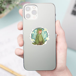 Süße Dinosaurier-Fantasy-Jungen-Kunst Aufkleber