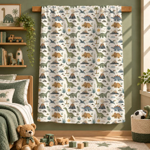 Süße Dinosaurier-Freunde-Nursery-Dekor Kuscheldeck Fleecedecke