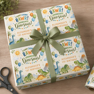 Süße Dinosaurier-Geburtstags-Verpackungspapier Jun Geschenkpapier