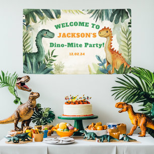 Süße Dinosaurier-Geburtstagsbanner für Jungen Banner