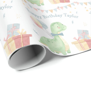 Süße Dinosaurier-Geburtstagsfeier Geschenkpapier